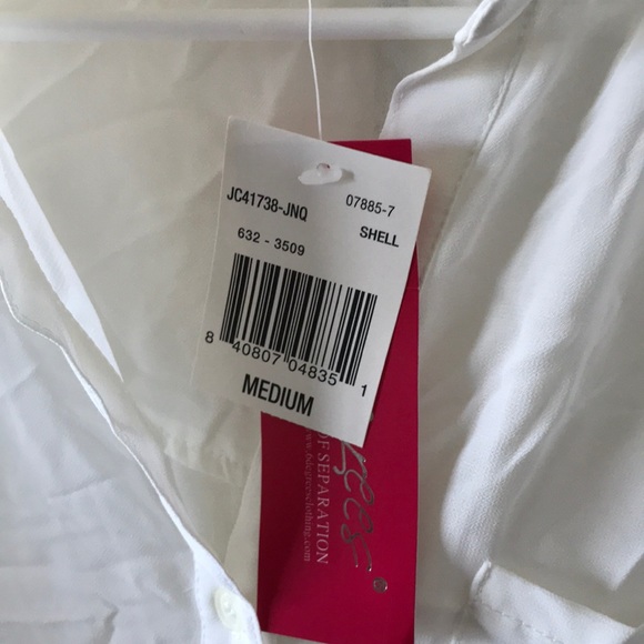 Six Degrees Sleeveless Button Down White Medium - Picture 3 of 6